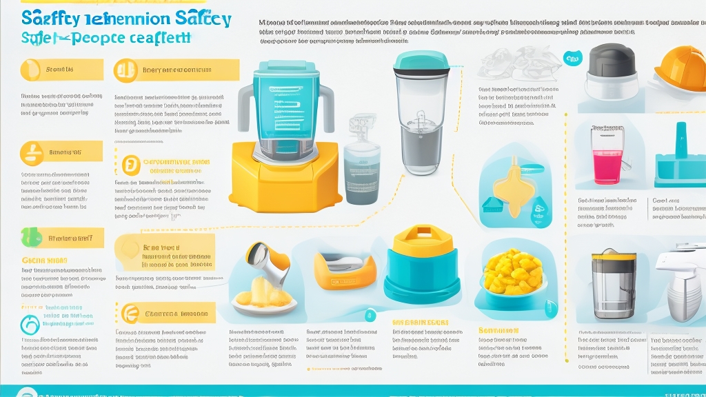 Biztonsági bemutató infografika turmixgép helyes biztonsági technikáival fedél elhelyezés és tisztítás előtti kihúzás bemutatásával